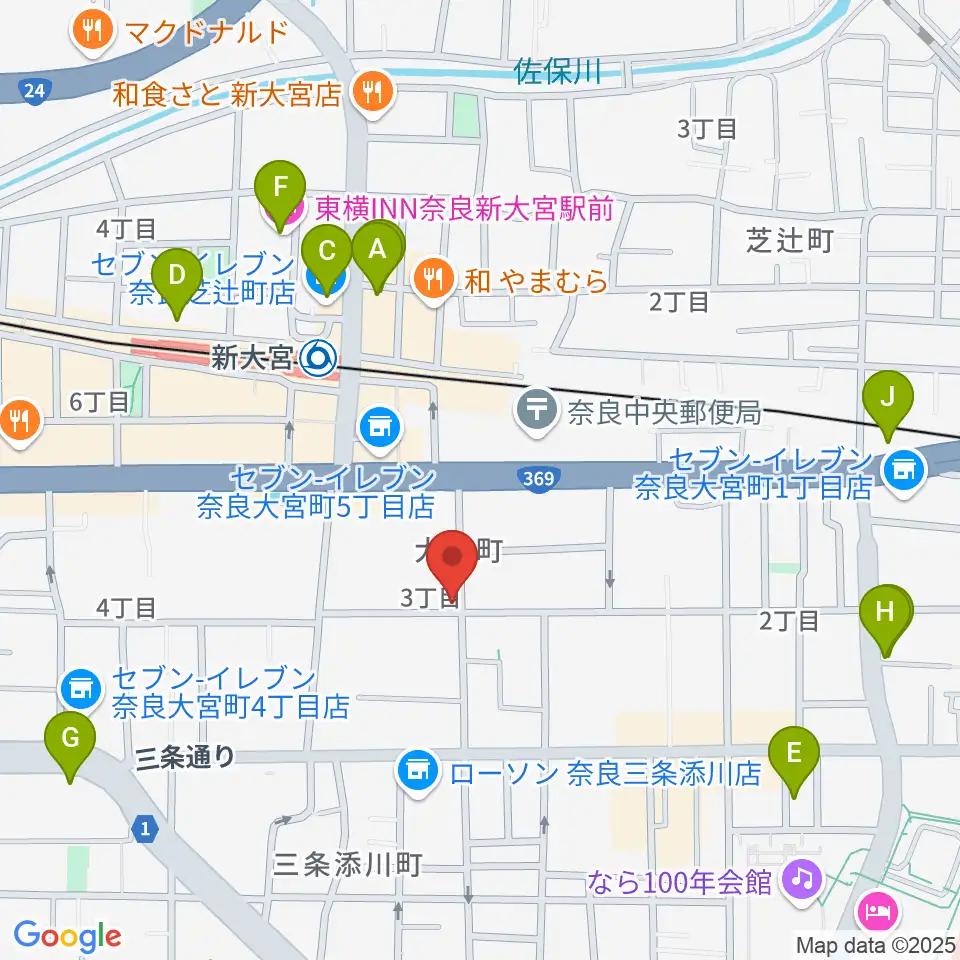 Eフラット音楽スタジオ周辺のホテル一覧地図