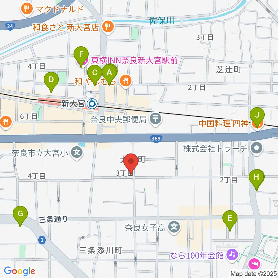 Eフラット音楽スタジオ周辺のホテル一覧地図