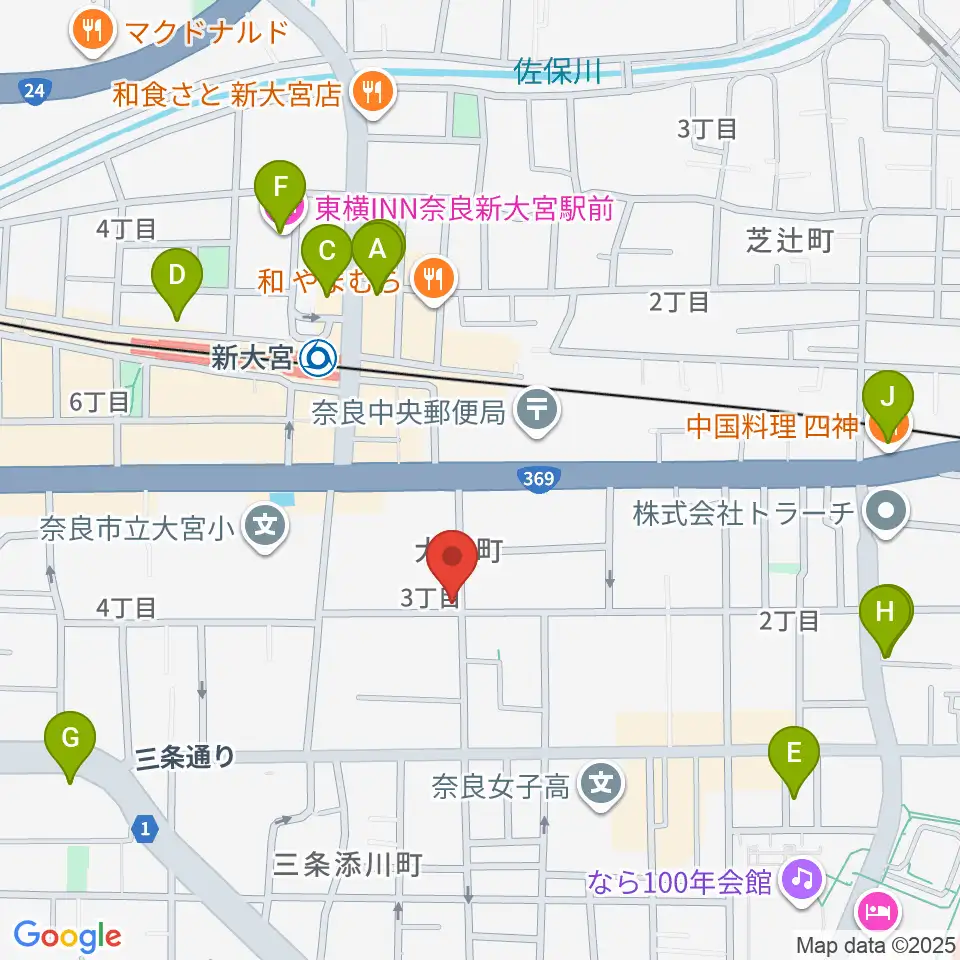 Eフラット音楽スタジオ周辺のホテル一覧地図