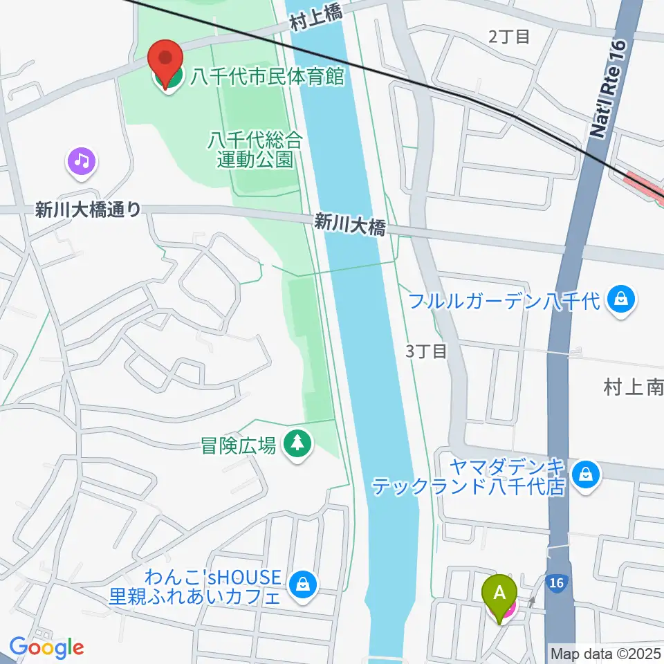八千代市市民体育館周辺のホテル一覧地図