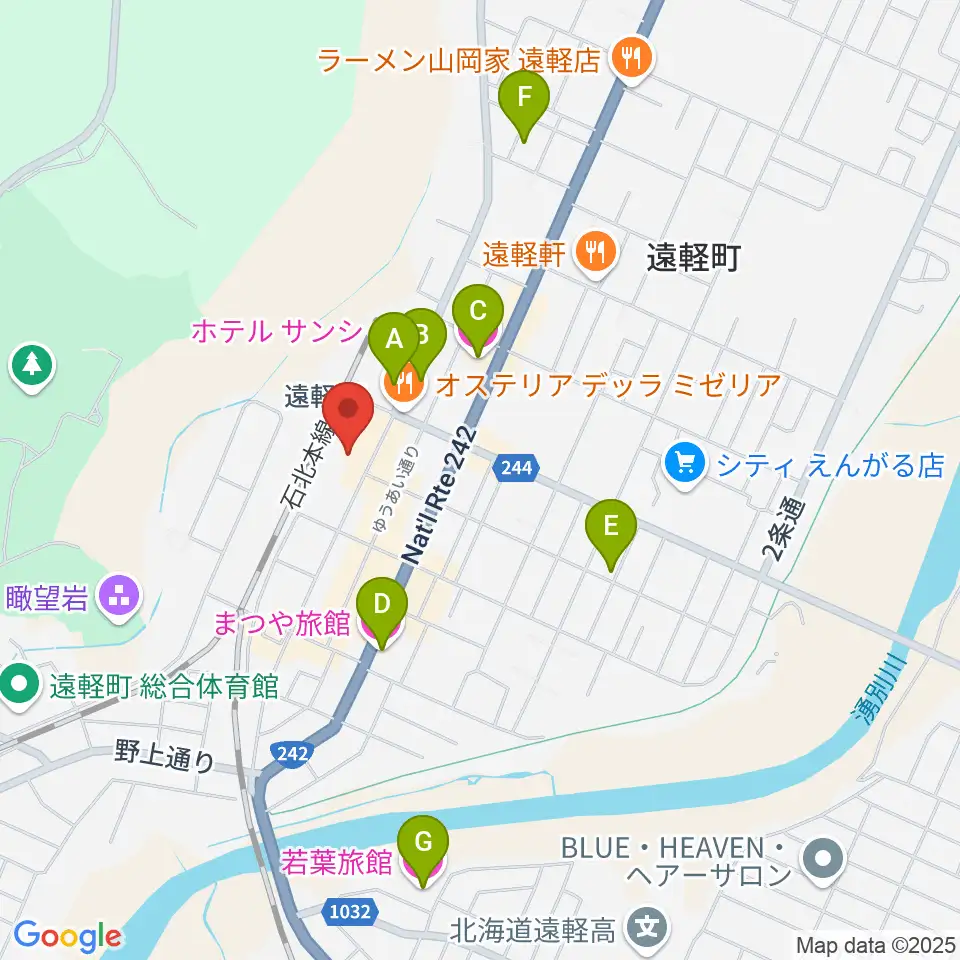 遠軽町芸術文化交流プラザ メトロプラザ周辺のホテル一覧地図