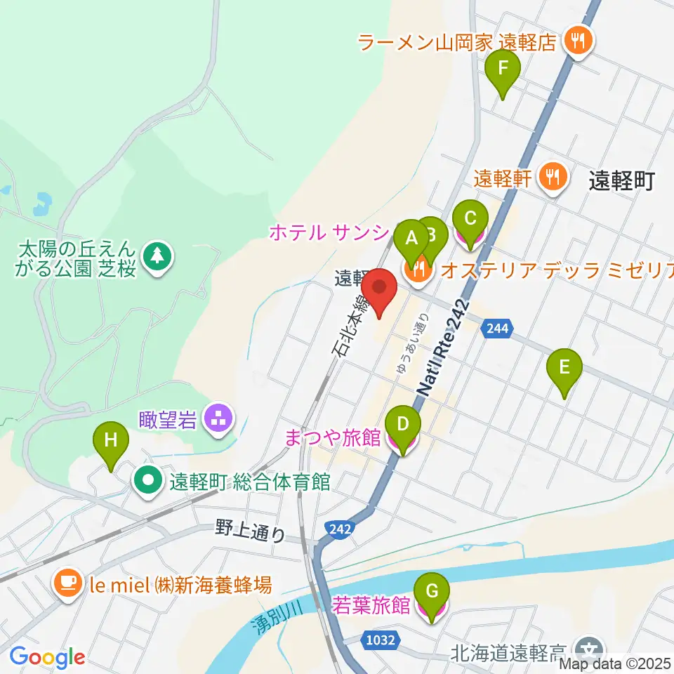 遠軽町芸術文化交流プラザ メトロプラザ周辺のホテル一覧地図