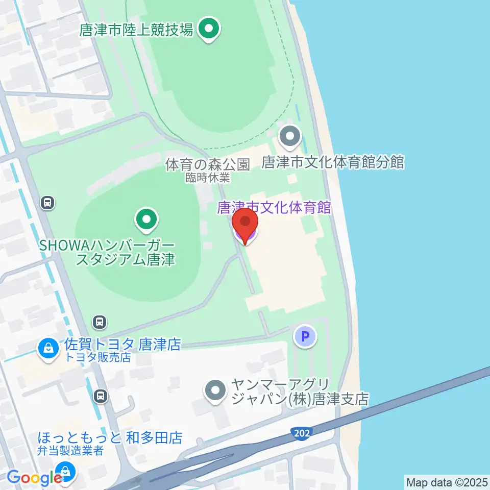 唐津市文化体育館周辺のホテル一覧地図
