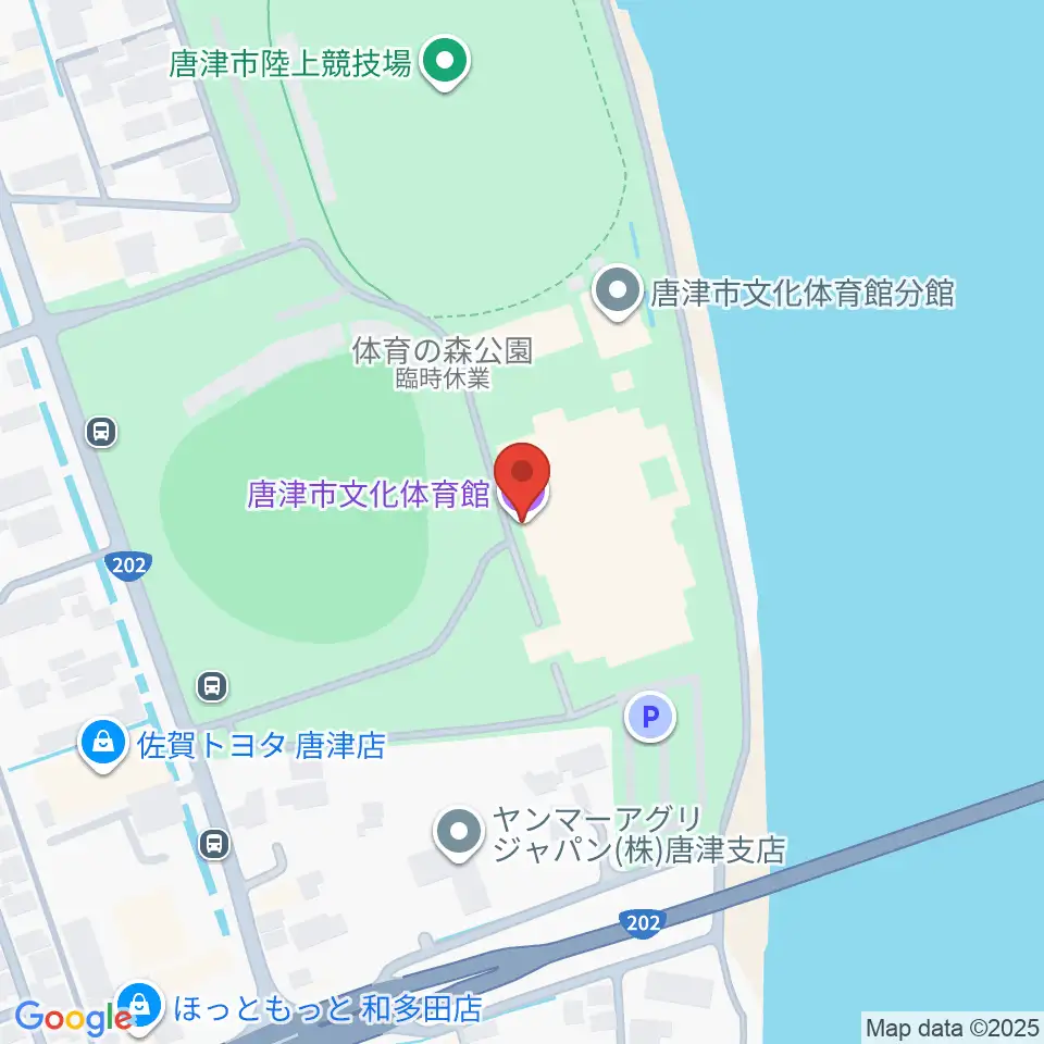 唐津市文化体育館周辺のホテル一覧地図