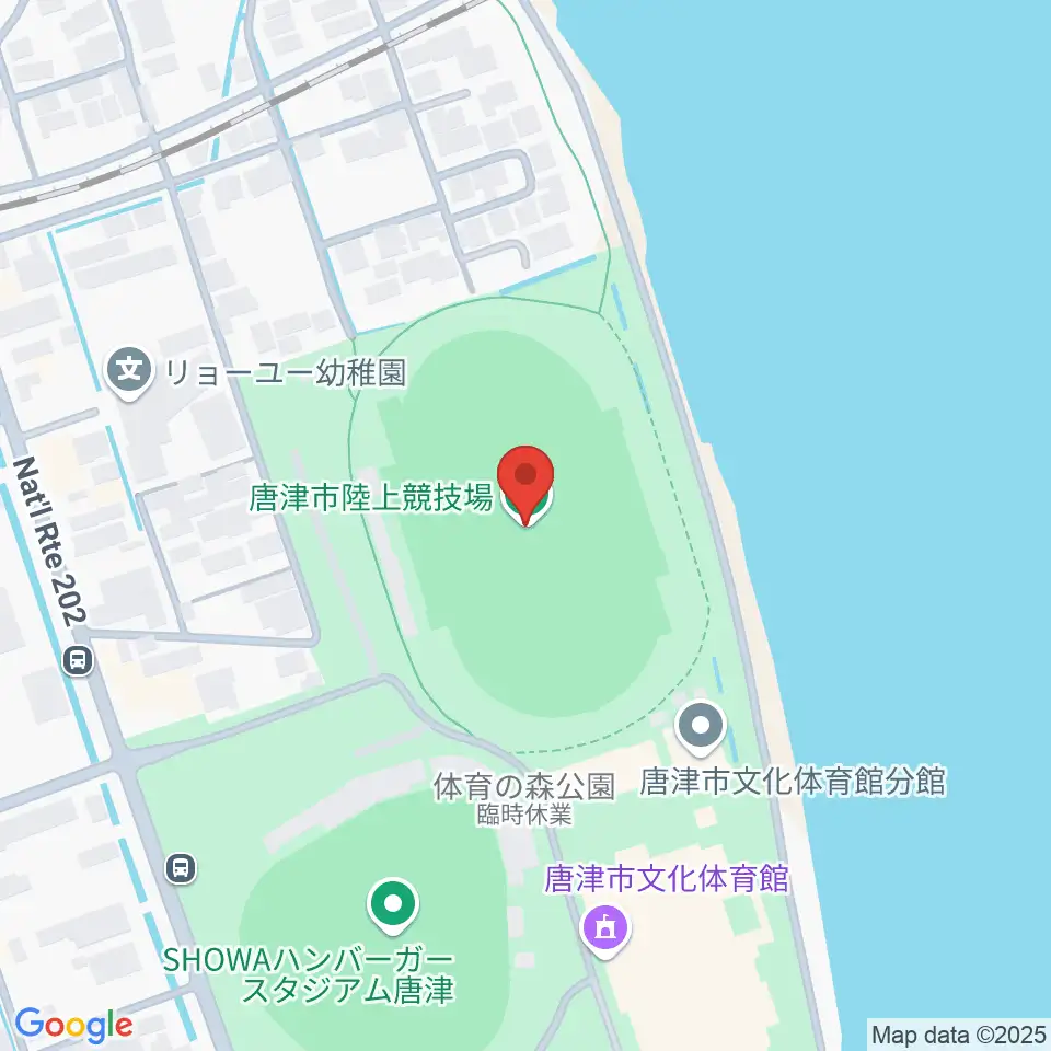 唐津市陸上競技場周辺のホテル一覧地図