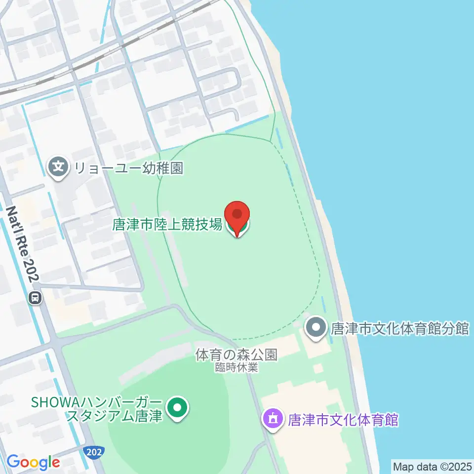 唐津市陸上競技場周辺のホテル一覧地図