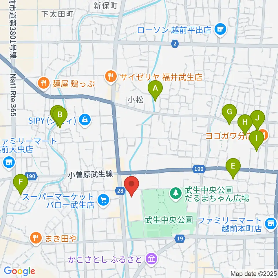 越前市アイシンスポーツアリーナ周辺のホテル一覧地図