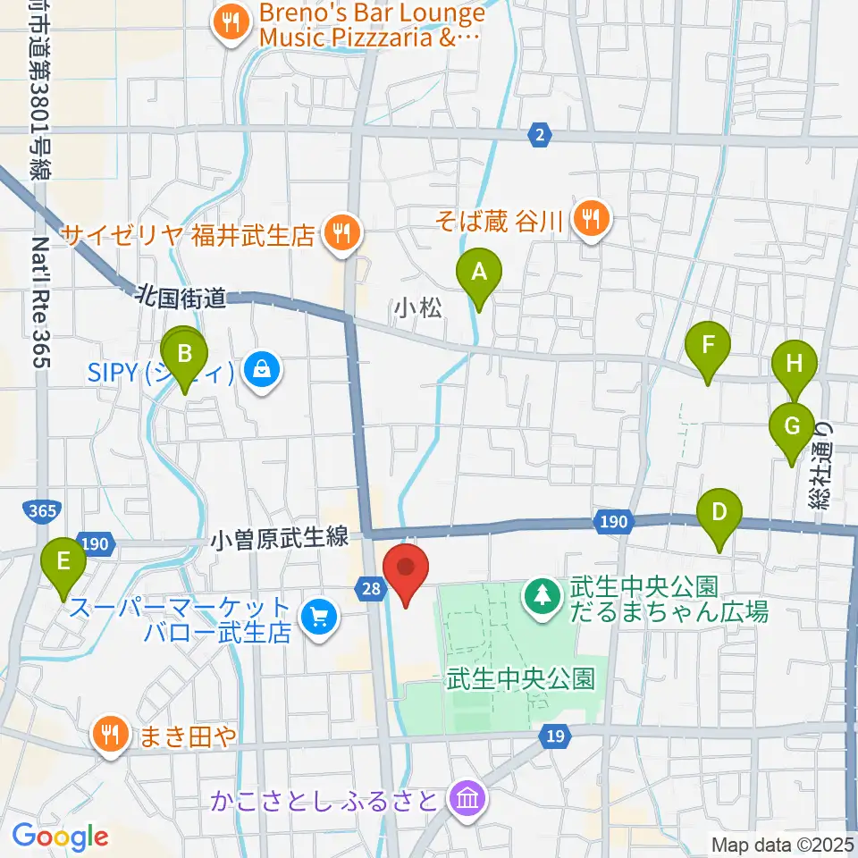 越前市アイシンスポーツアリーナ周辺のホテル一覧地図