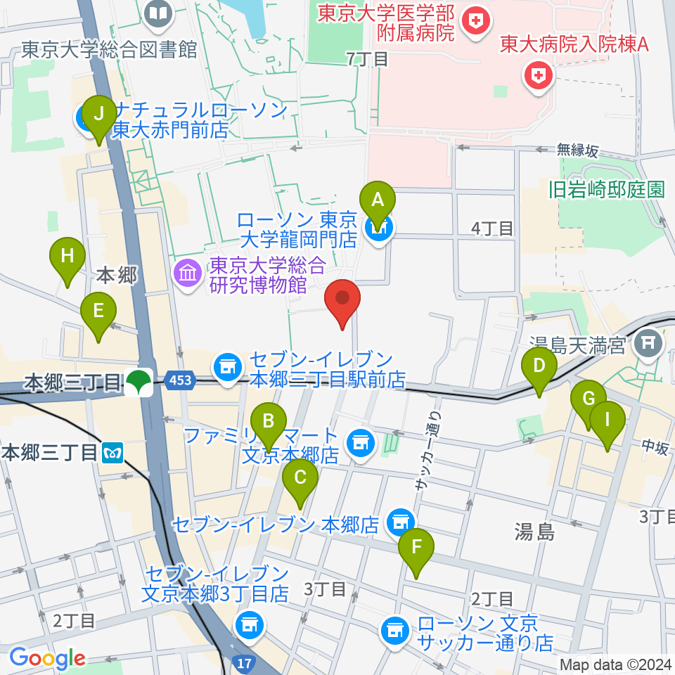 文京総合体育館周辺のホテル一覧地図