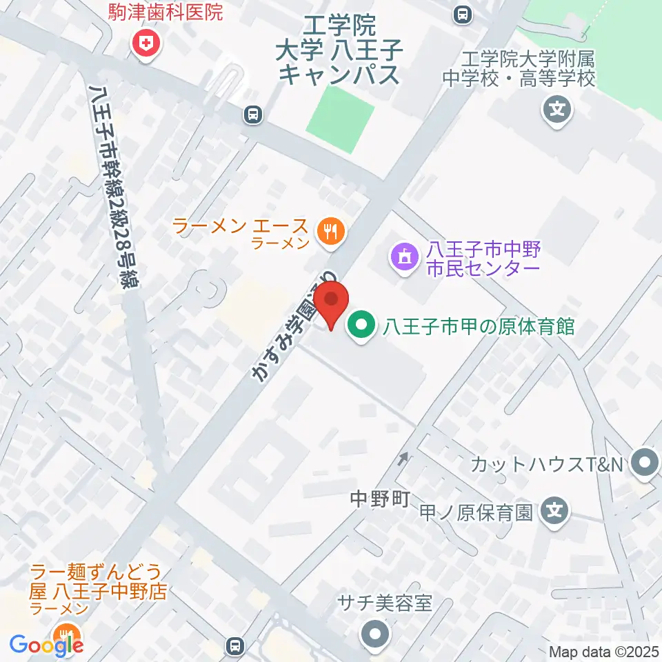 八王子市甲の原体育館周辺のホテル一覧地図