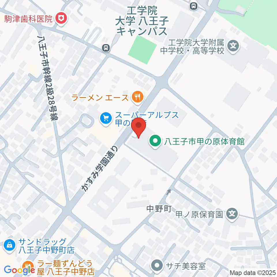 八王子市甲の原体育館周辺のホテル一覧地図