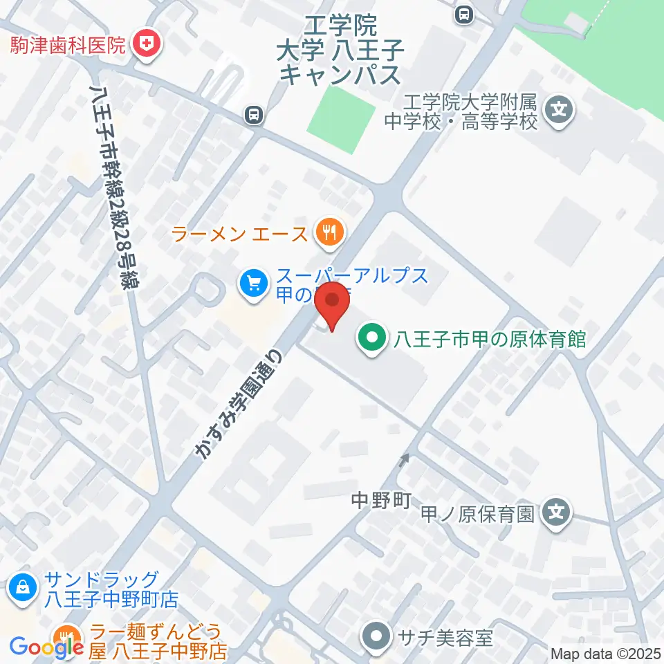 八王子市甲の原体育館周辺のホテル一覧地図