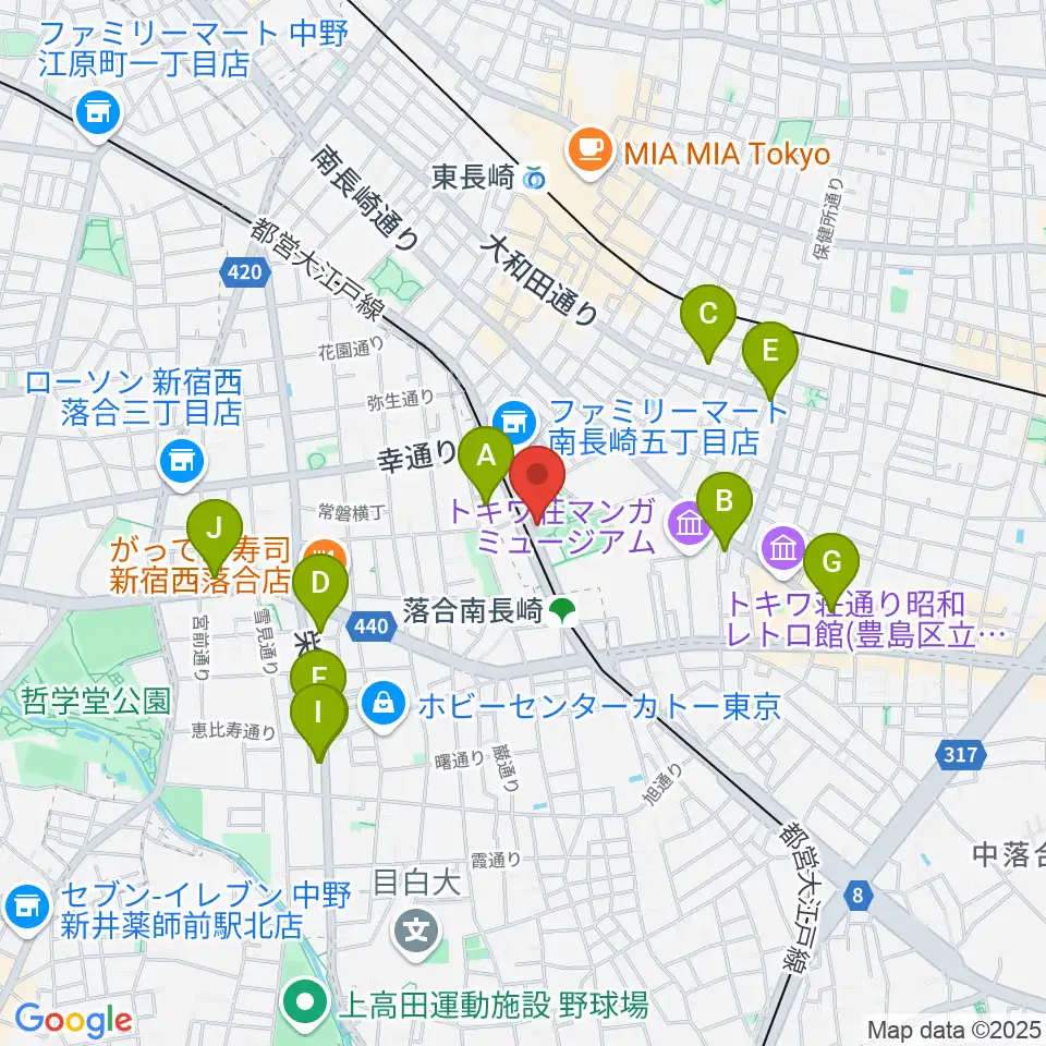 豊島区南長崎スポーツセンター周辺のホテル一覧地図