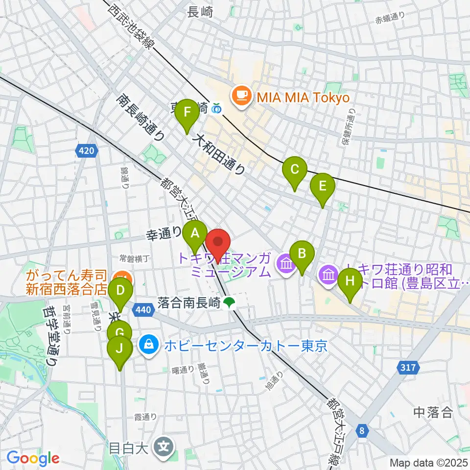 豊島区南長崎スポーツセンター周辺のホテル一覧地図