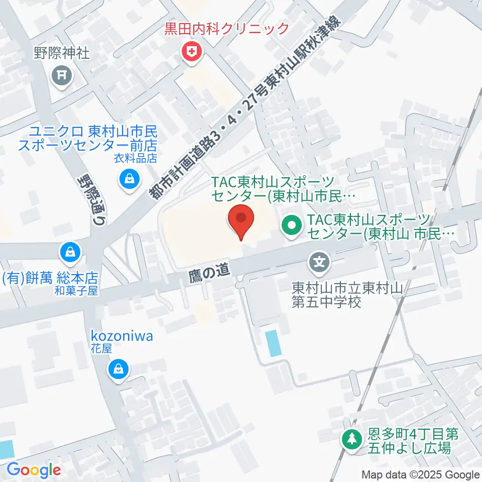 TAC東村山スポーツセンター周辺のホテル一覧地図