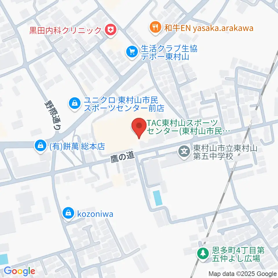 TAC東村山スポーツセンター周辺のホテル一覧地図
