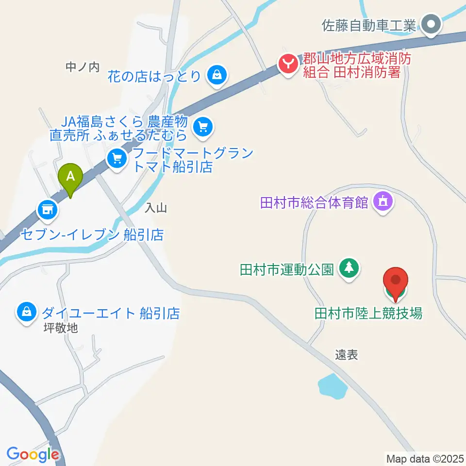 田村市陸上競技場周辺のホテル一覧地図