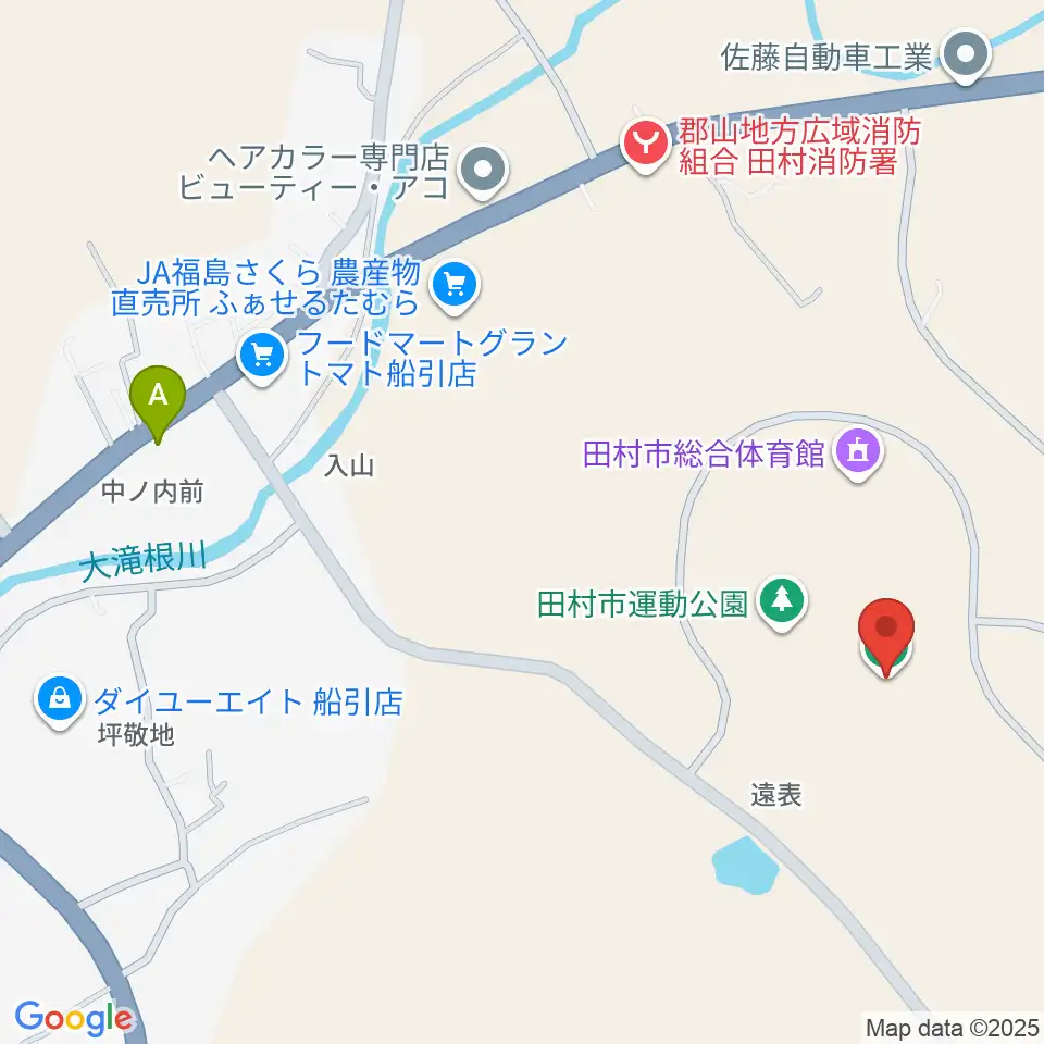 田村市陸上競技場周辺のホテル一覧地図