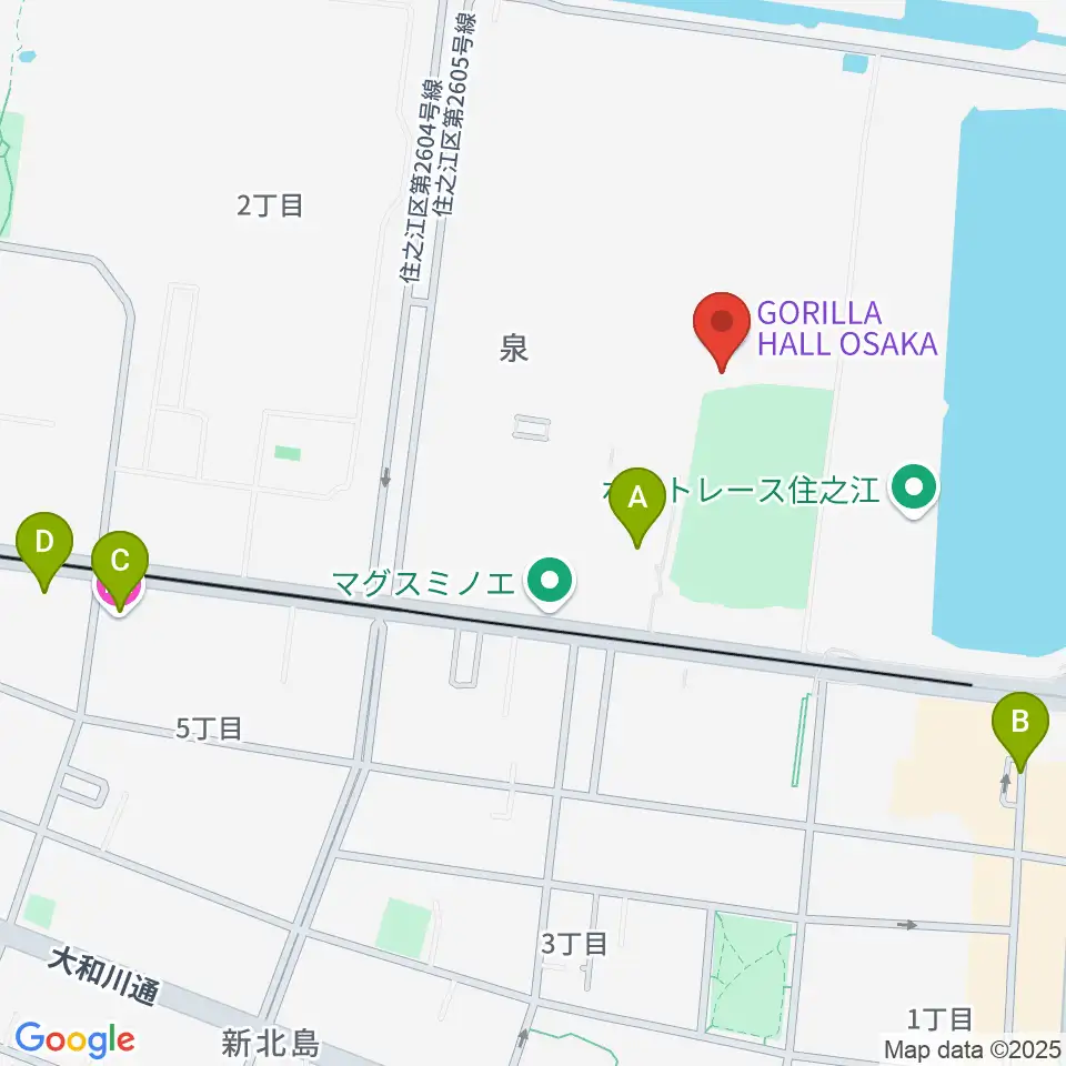 GORILLA HALL OSAKA周辺のホテル一覧地図