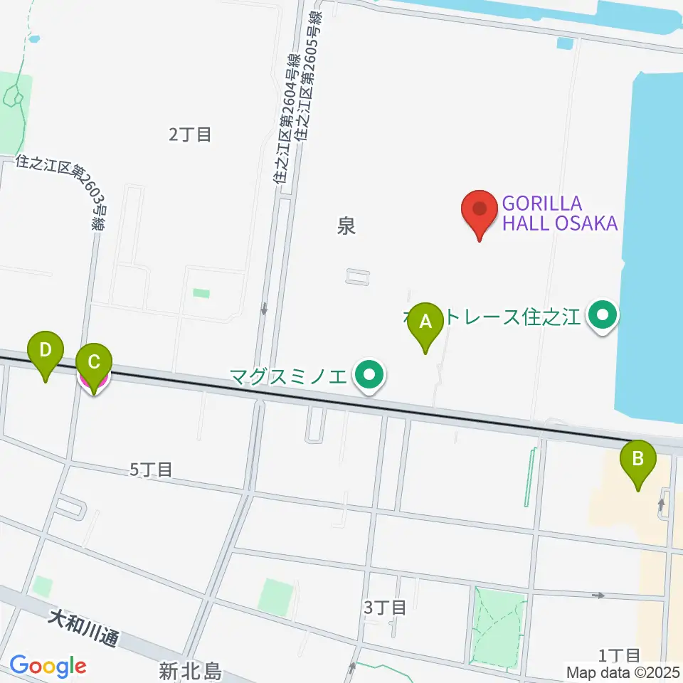 GORILLA HALL OSAKA周辺のホテル一覧地図