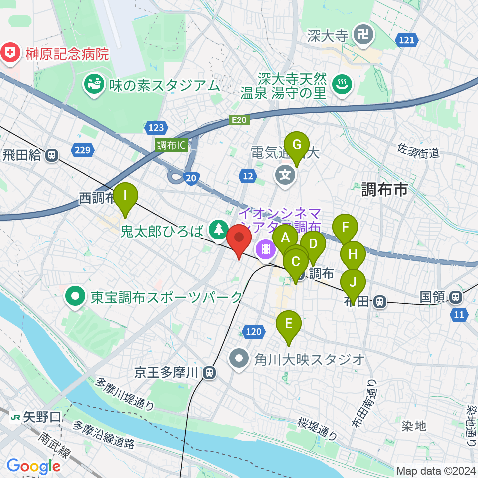 サン・ミュージックスタジオ周辺のホテル一覧地図