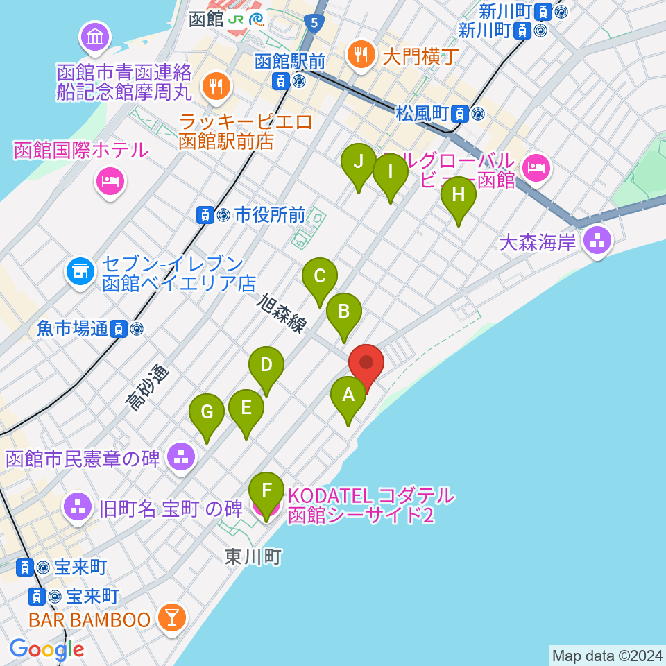 サン・リフレ函館周辺のホテル一覧地図