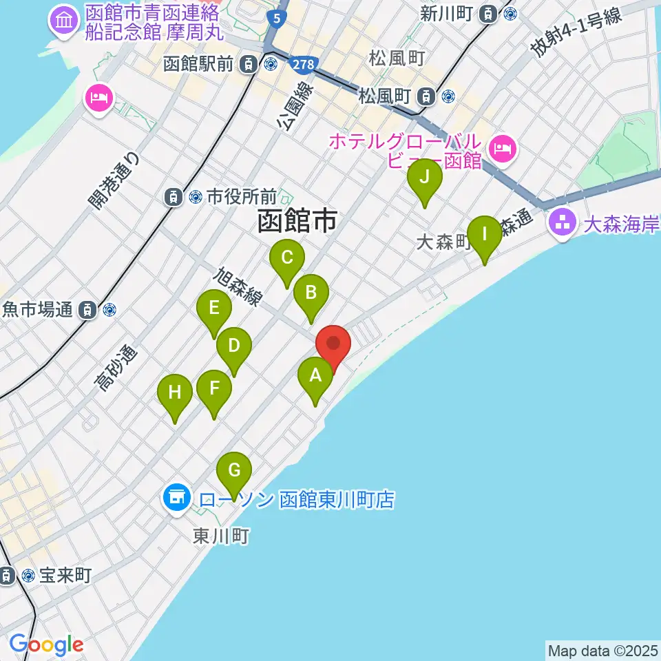 サン・リフレ函館周辺のホテル一覧地図