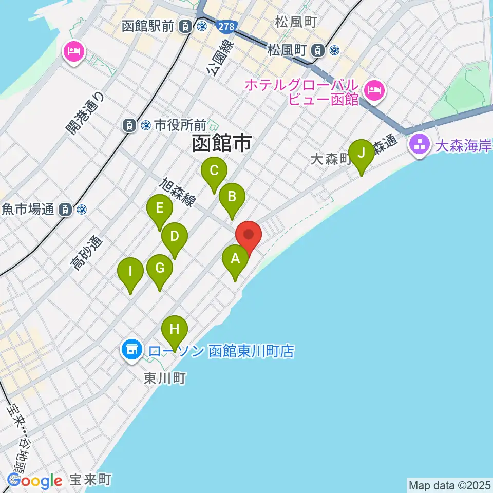 サン・リフレ函館周辺のホテル一覧地図