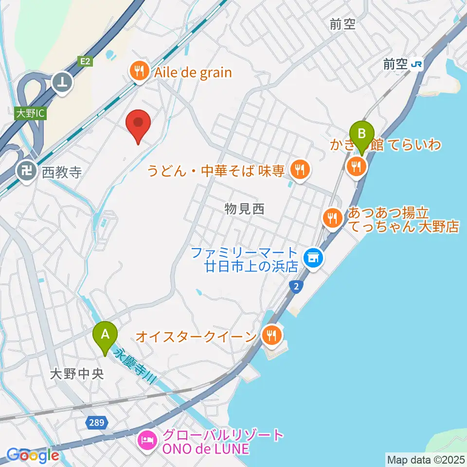 フジタスクエアまるくる大野周辺のホテル一覧地図