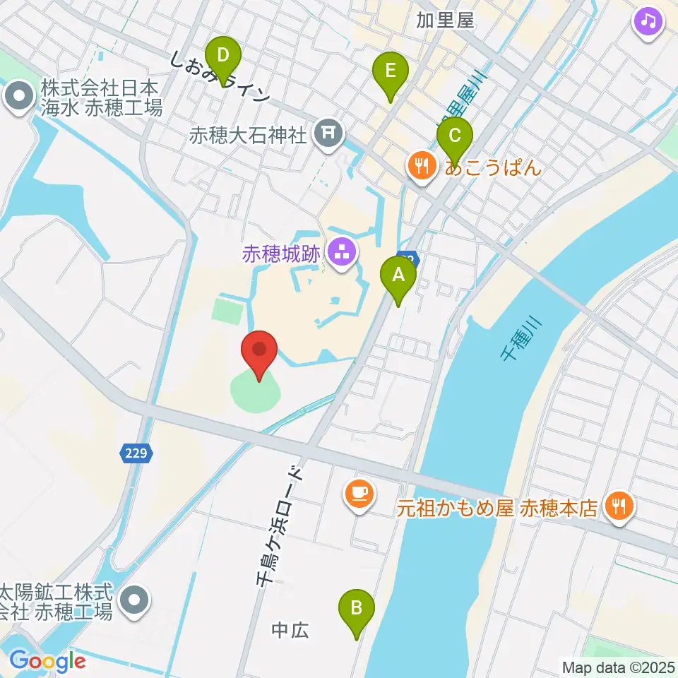 赤穂トラストホープ球場周辺のホテル一覧地図