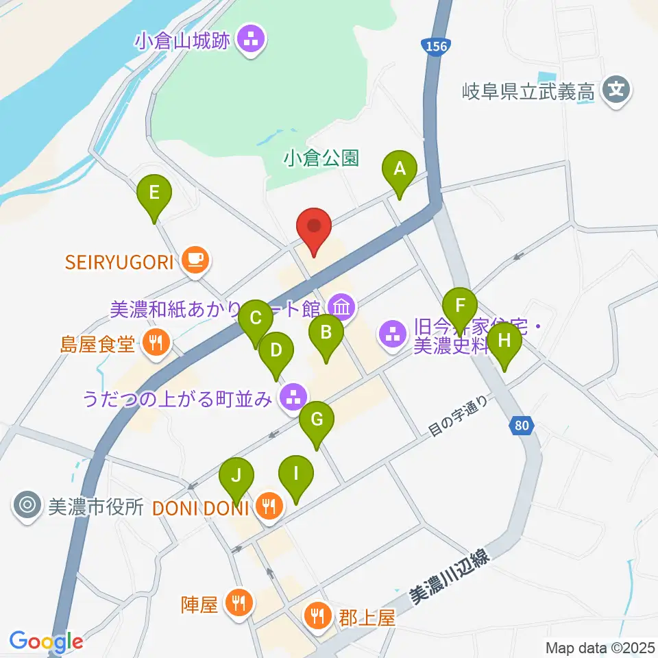 美濃市文化会館周辺のホテル一覧地図