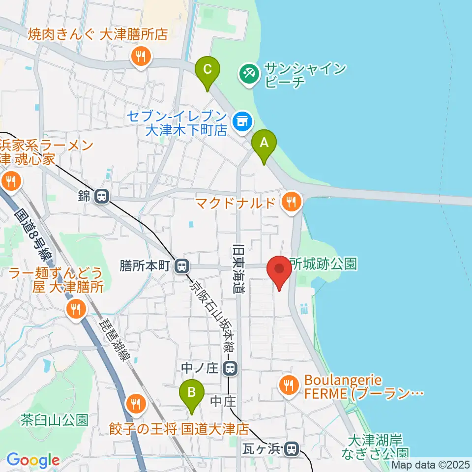 大津市生涯学習センター周辺のホテル一覧地図