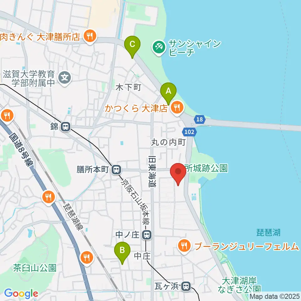 大津市生涯学習センター周辺のホテル一覧地図