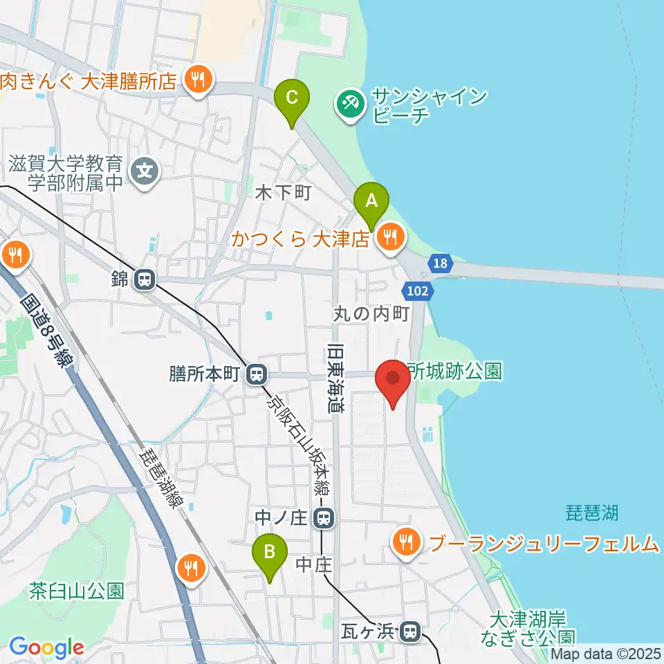 大津市生涯学習センター周辺のホテル一覧地図