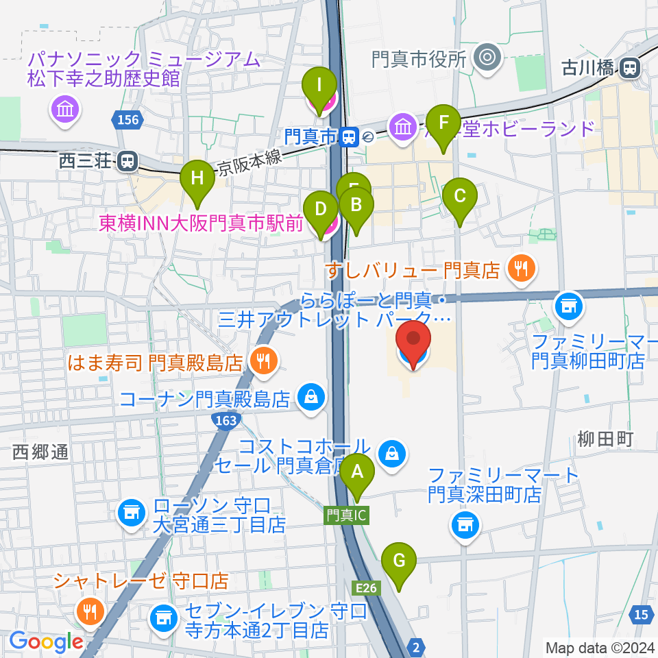 TOHOシネマズ ららぽーと門真周辺のホテル一覧地図