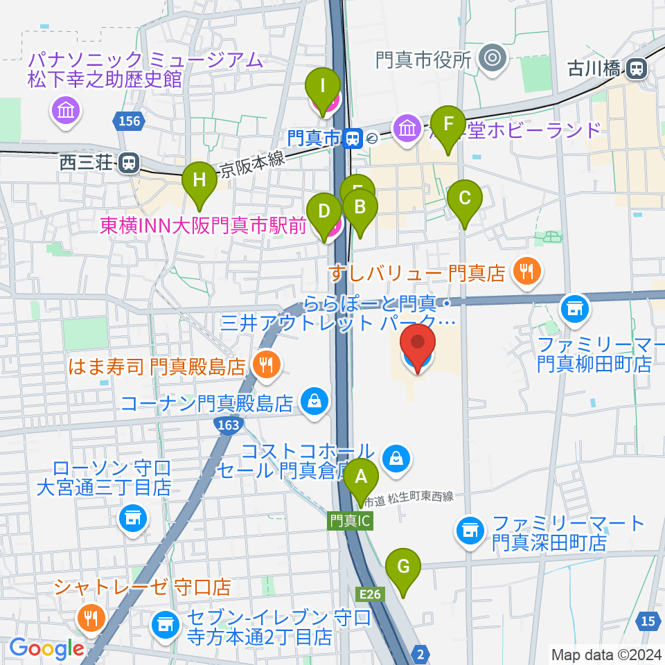 TOHOシネマズ ららぽーと門真周辺のホテル一覧地図