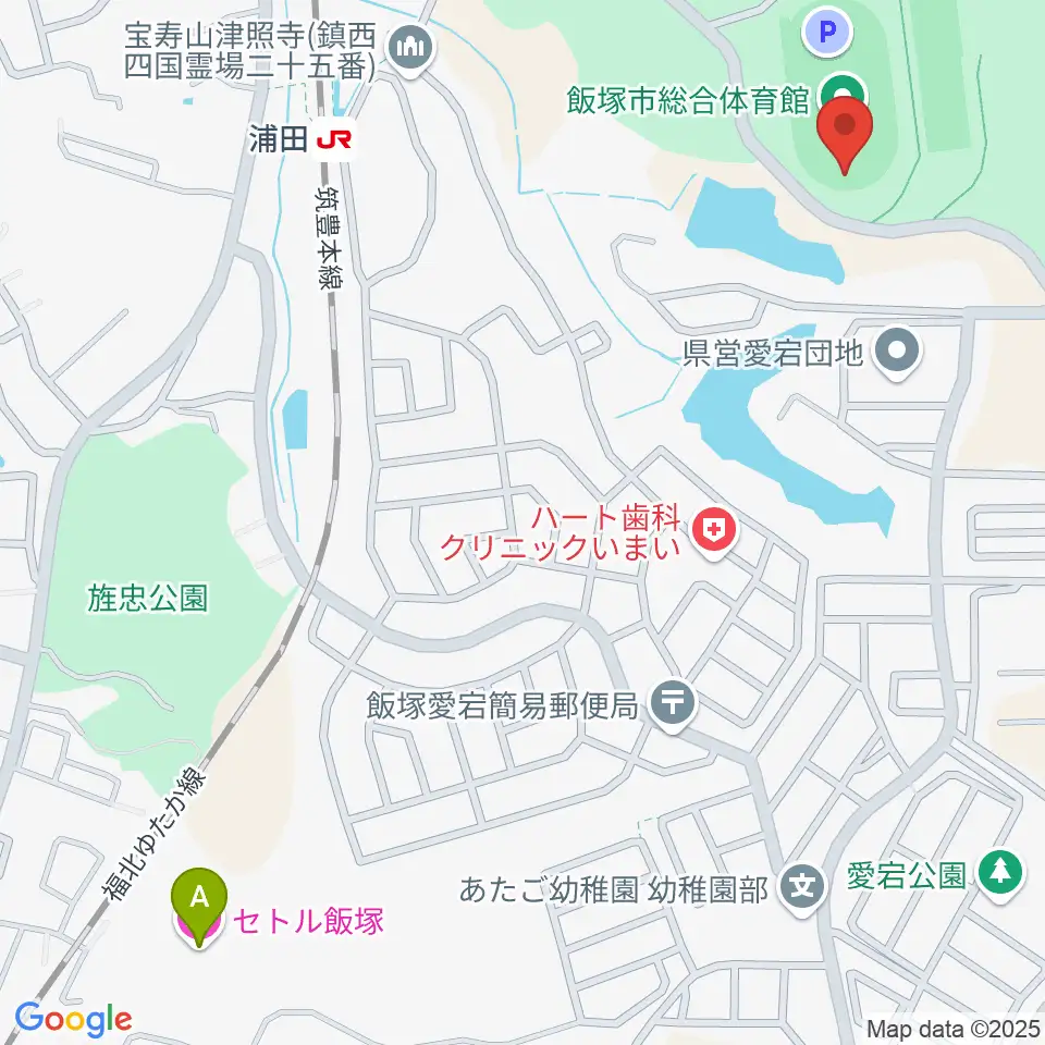 飯塚市総合体育館周辺のホテル一覧地図