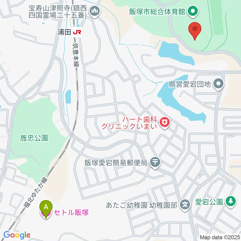飯塚市総合体育館周辺のホテル一覧地図