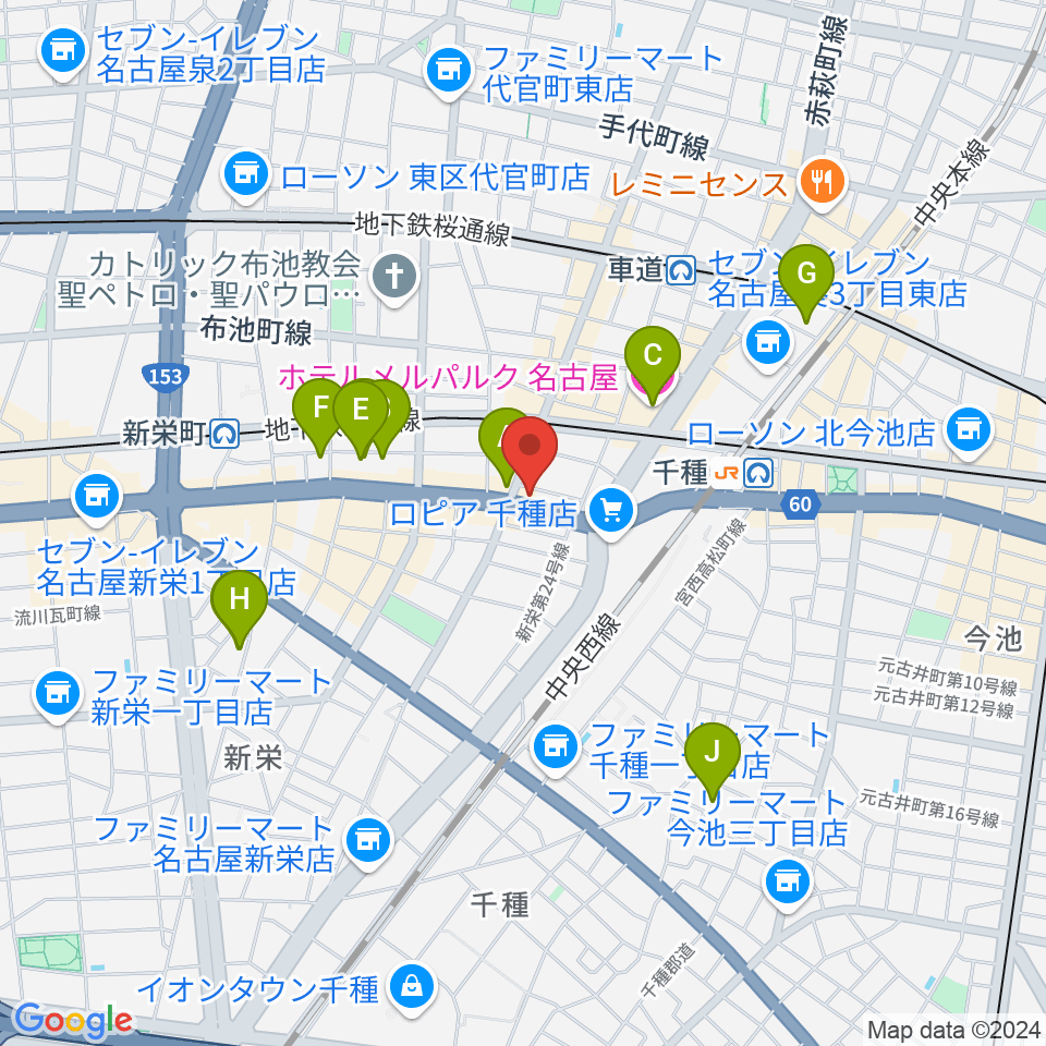 メニコンシアターAoi周辺のホテル一覧地図