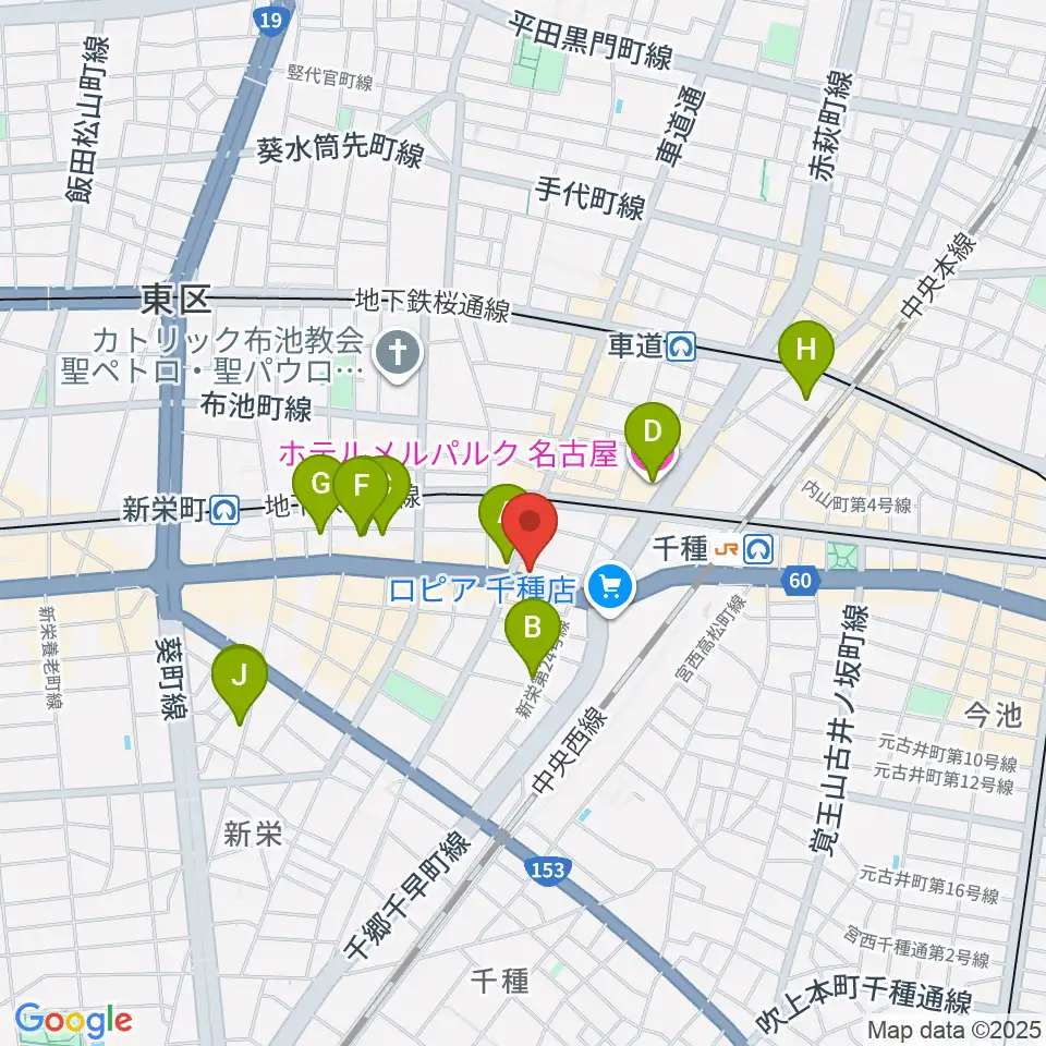 メニコンシアターAoi周辺のホテル一覧地図