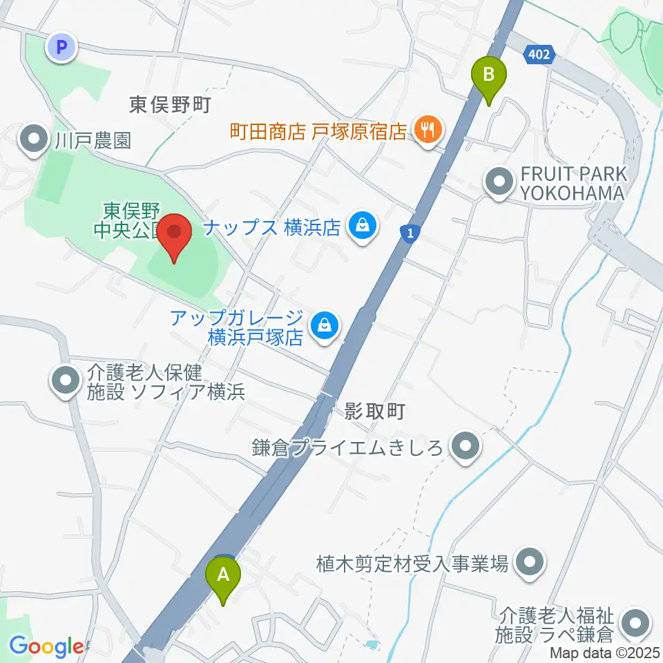 東俣野中央公園運動広場周辺のホテル一覧地図