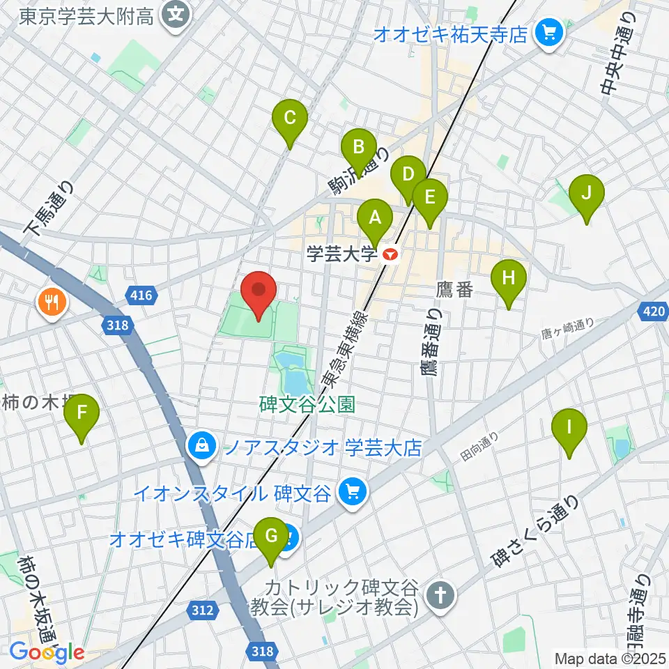 碑文谷野球場周辺のホテル一覧地図