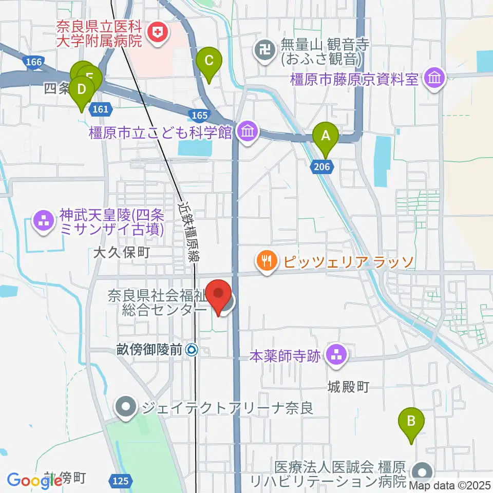 奈良県社会福祉総合センター周辺のホテル一覧地図