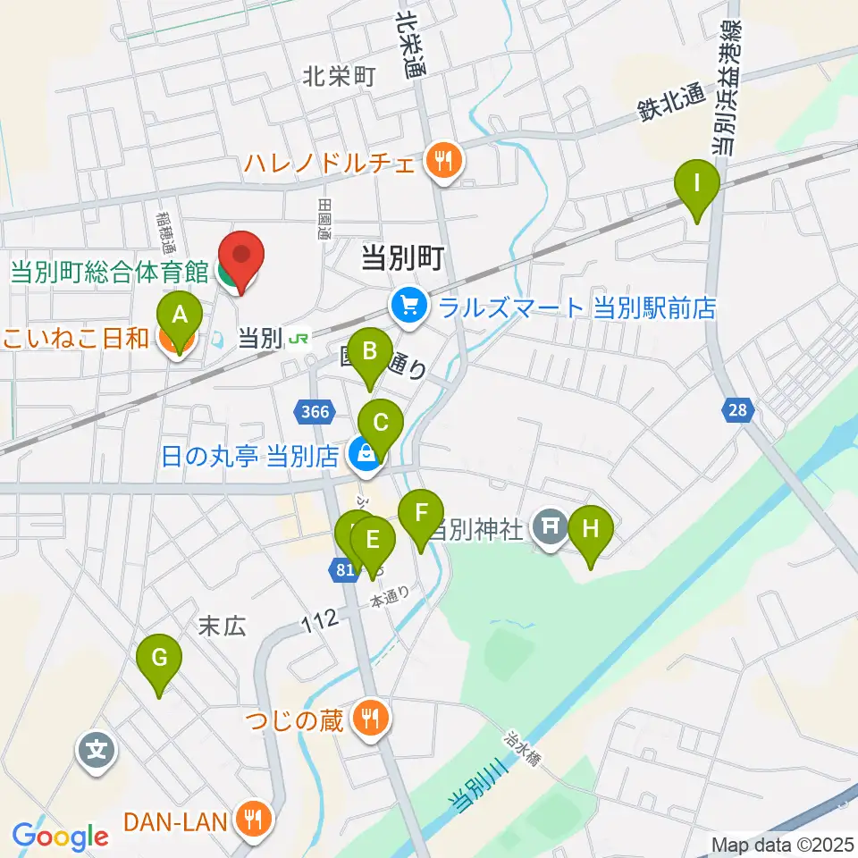 当別町総合体育館周辺のホテル一覧地図