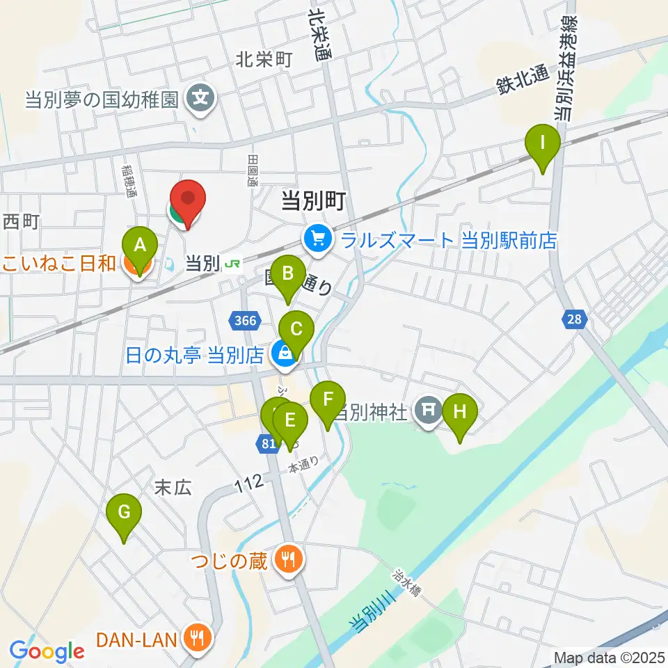 当別町総合体育館周辺のホテル一覧地図
