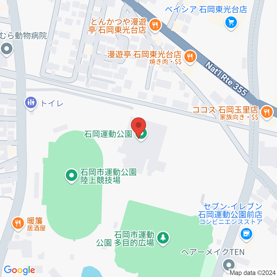 石岡市運動公園体育館周辺のホテル一覧地図