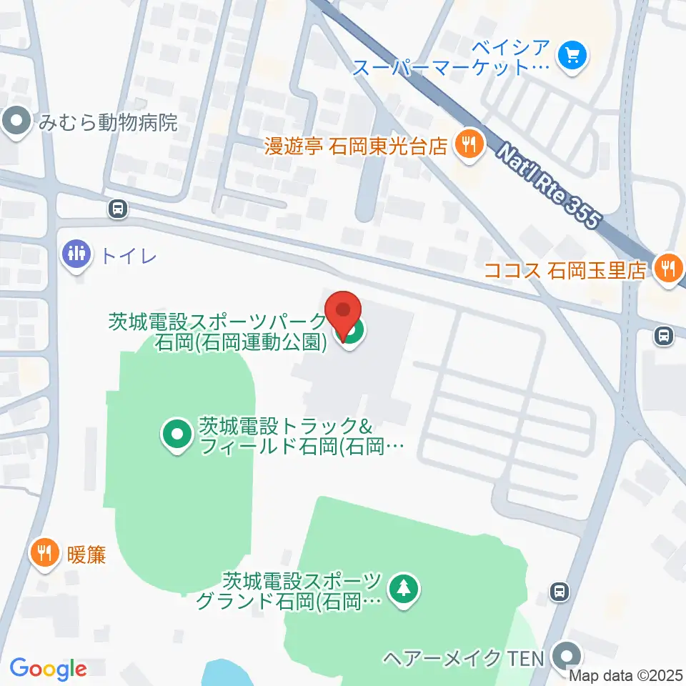 石岡市運動公園体育館周辺のホテル一覧地図