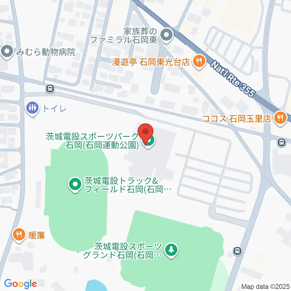 石岡市運動公園体育館周辺のホテル一覧地図