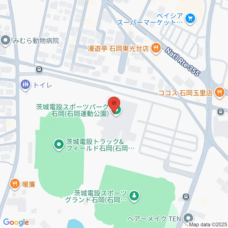石岡市運動公園体育館周辺のホテル一覧地図