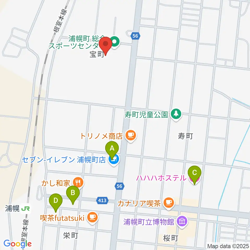浦幌町総合スポーツセンター周辺のホテル一覧地図